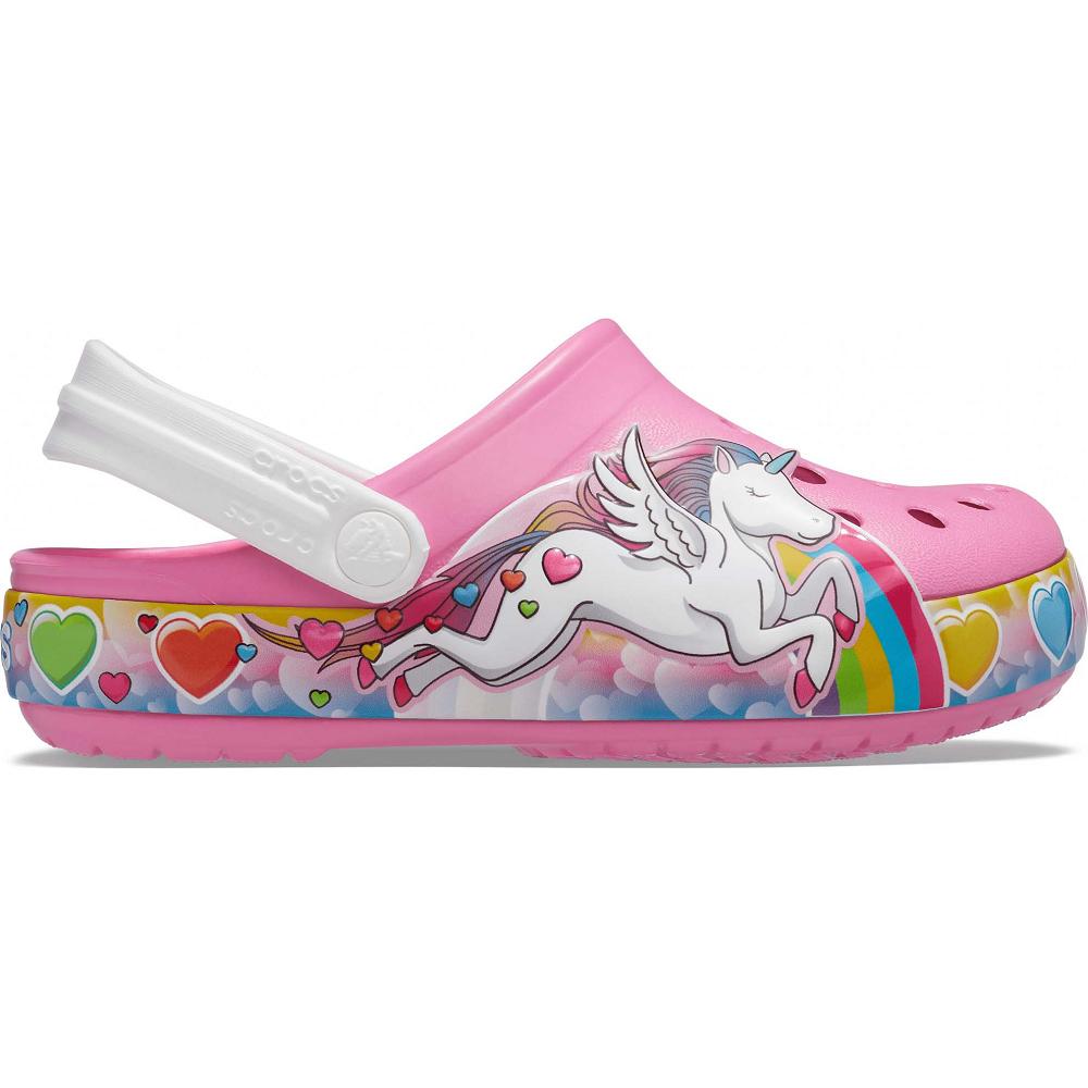 Crocs Fun Lab Unicorn Lights Kids' Clogs Pink | QUPECV892