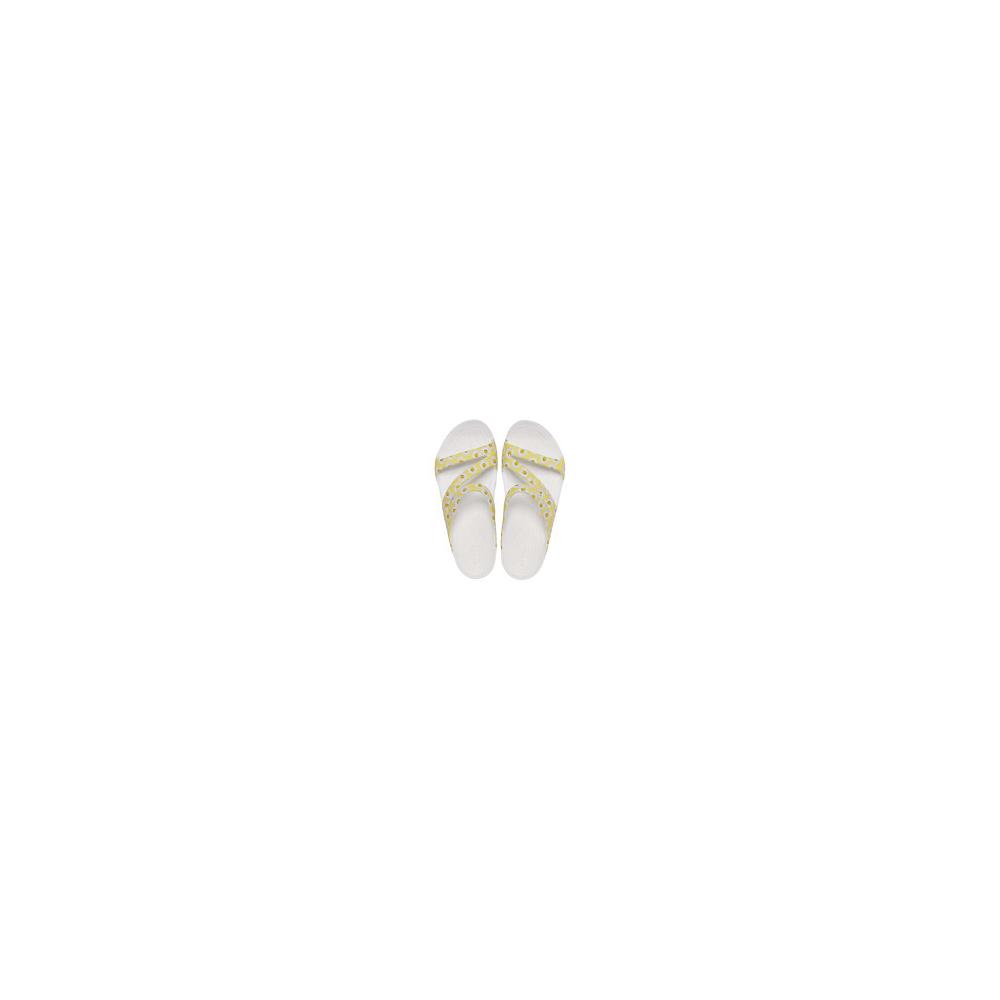 Crocs Kadee II Graphic Women Slides Yellow / White | AMTQZY721