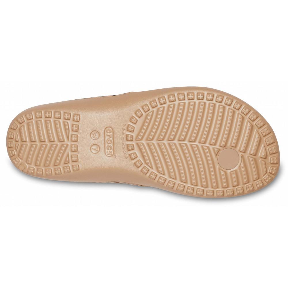 Crocs Kadee II Leopard Women Flip Flops Coffee | RNHJAE507