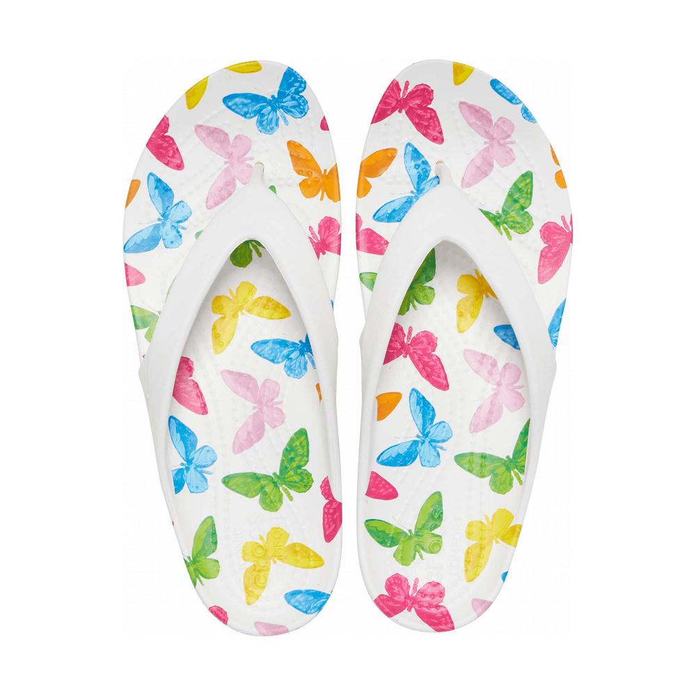 Crocs Kadee II Printed Women Flip Flops White / Multicolor | YERGKH619