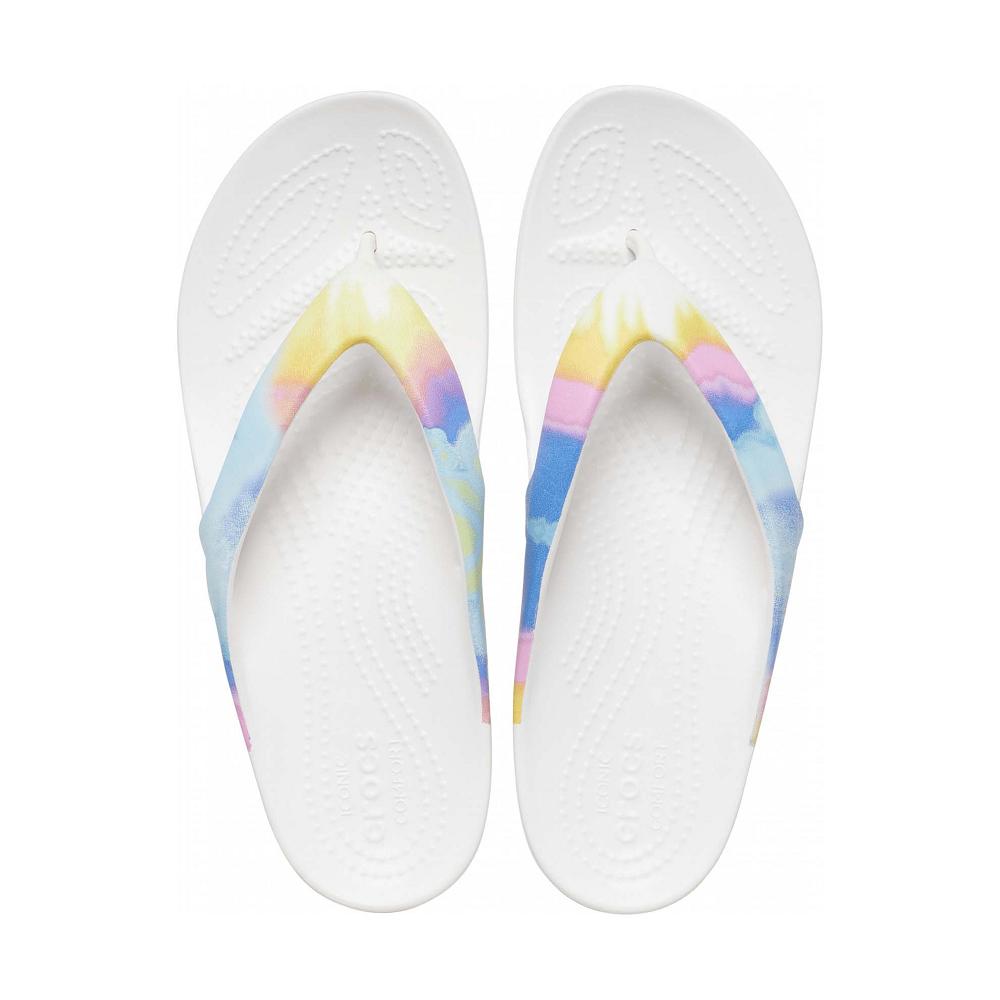 Crocs Kadee II Printed Women Flip Flops White / Purple | XFAQHZ715