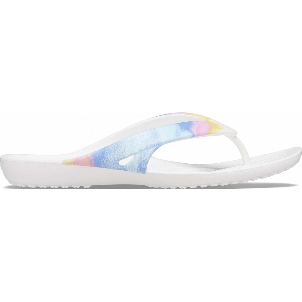 Crocs Kadee II Printed Women Flip Flops White / Purple | XFAQHZ715