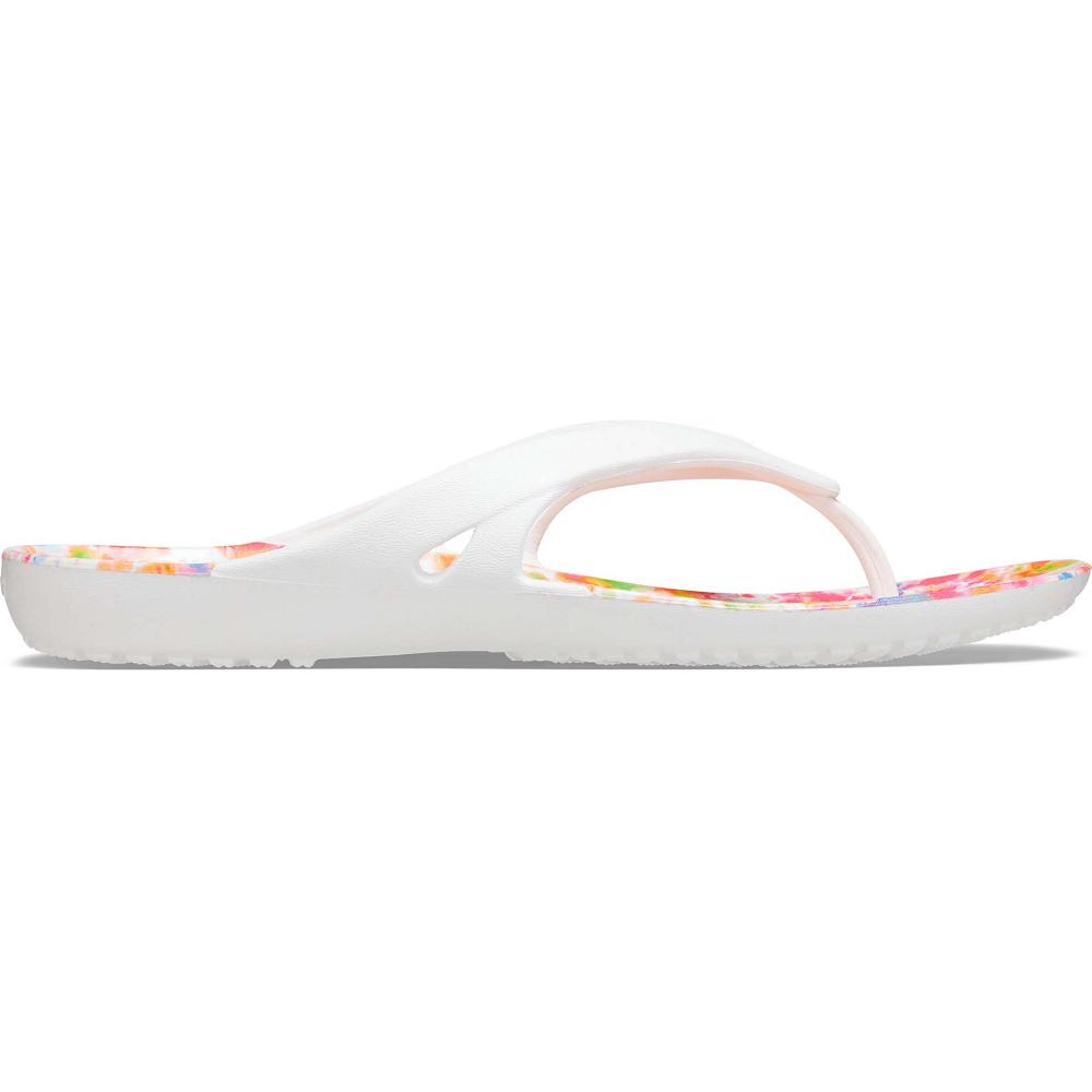 Crocs Kadee II TieNew Zealand -Dye Women Flip Flops White / Multicolor | EPZNKQ174