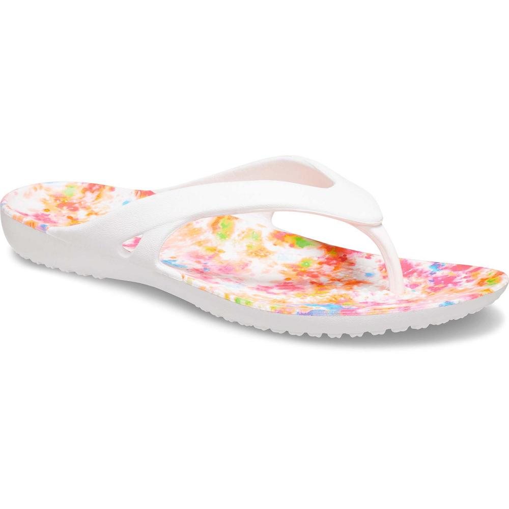 Crocs Kadee II TieNew Zealand -Dye Women Flip Flops White / Multicolor | EPZNKQ174