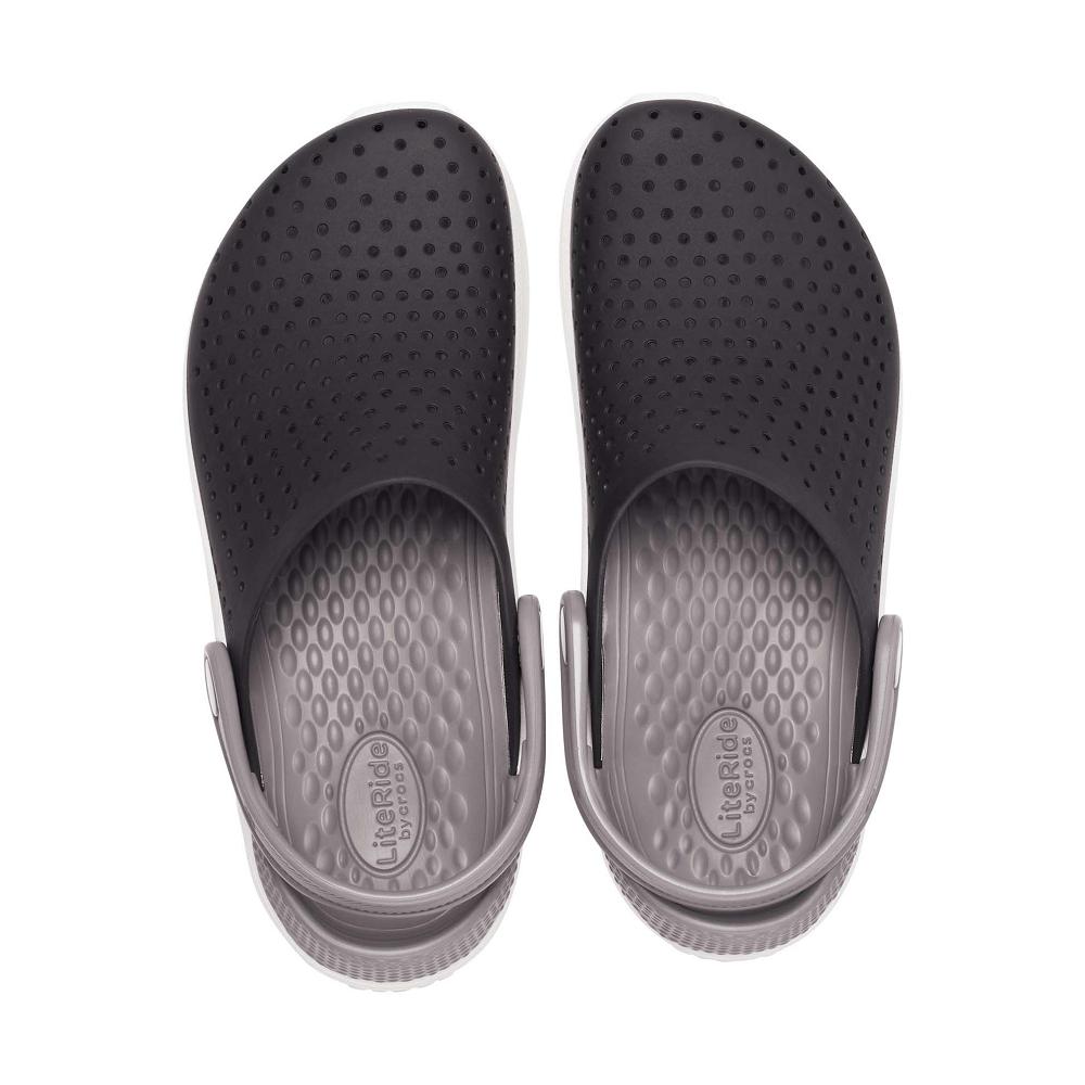 Crocs LiteRide™ Kids' Clogs Black / White | ZRIXKP483