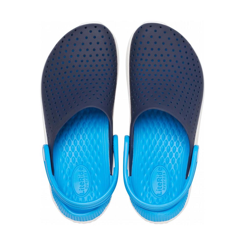 Crocs LiteRide™ Kids' Clogs Navy / White | SCMBEZ257
