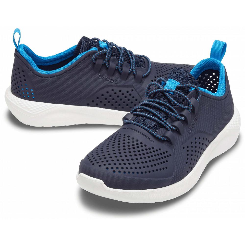 Crocs LiteRide™ Pacer Kids' Sneakers Navy / White | DESHYV274
