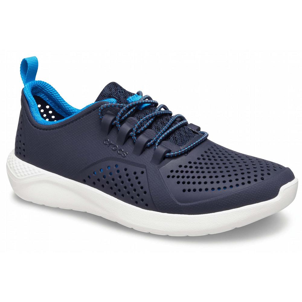 Crocs LiteRide™ Pacer Kids\' Sneakers Navy / White | DESHYV274