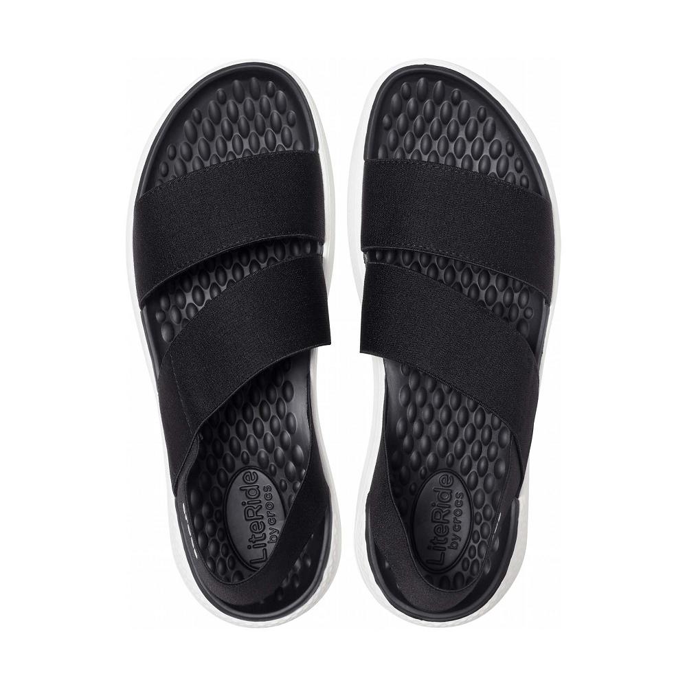 Crocs LiteRide™ Stretch Women Sandals Black | QYBAOP829