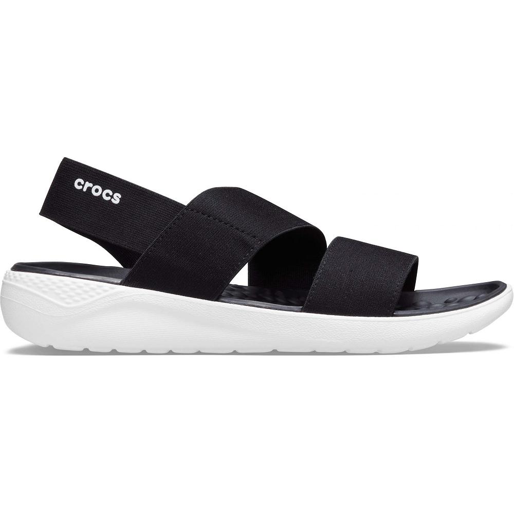 Crocs LiteRide™ Stretch Women Sandals Black | QYBAOP829