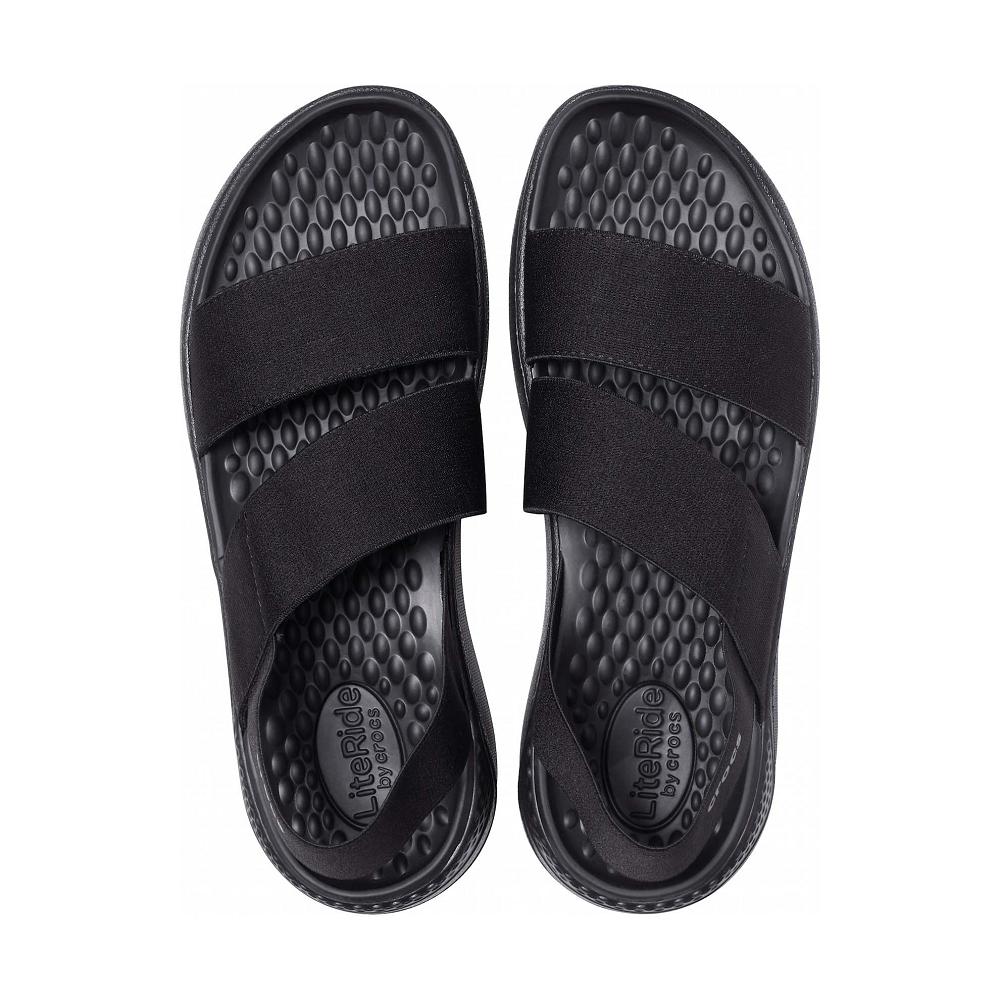 Crocs LiteRide™ Stretch Women Sandals Black | FPBWJY285