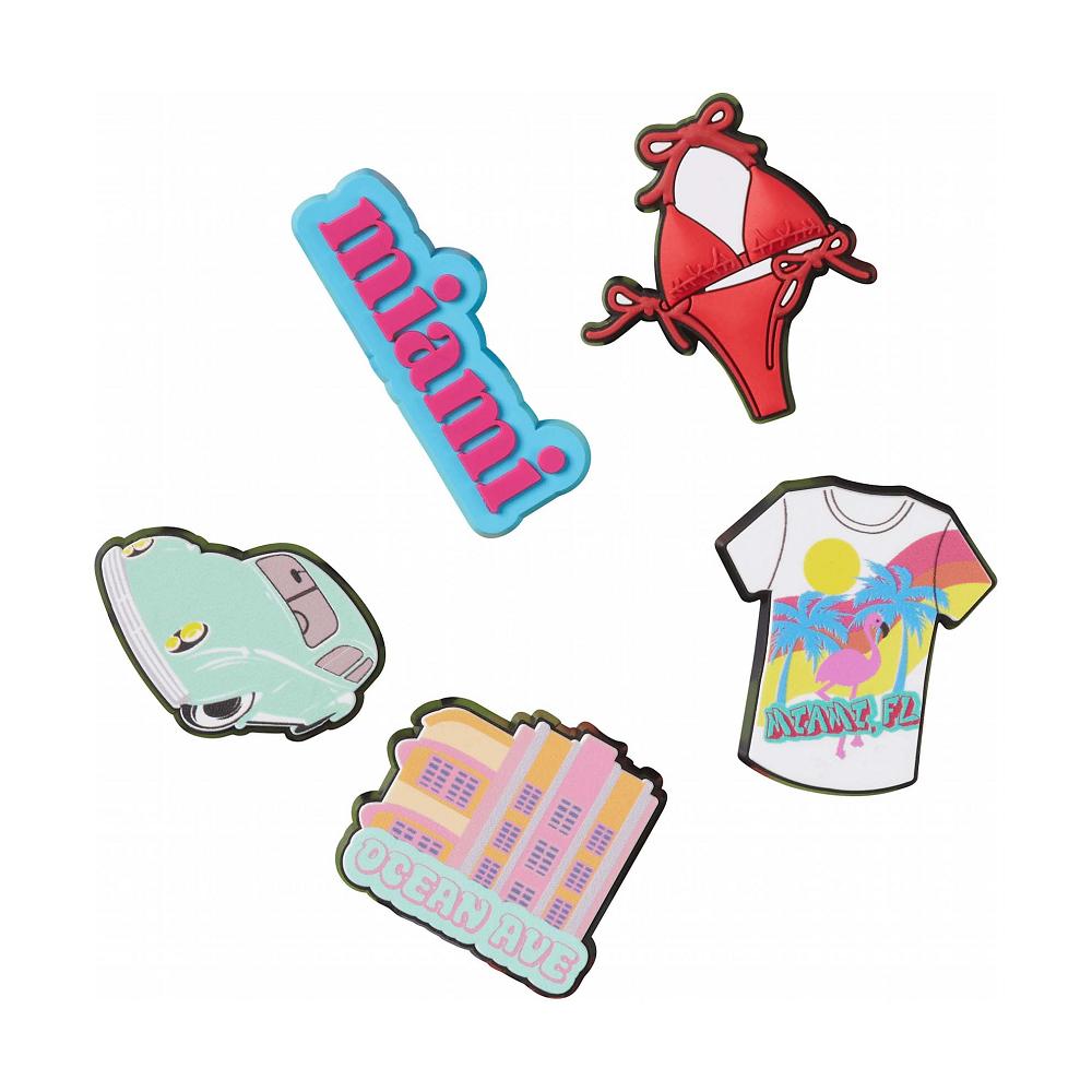 Crocs Miami Wanderlust Collection 5 Pack Men Jibbitz Charms | PWONQV471
