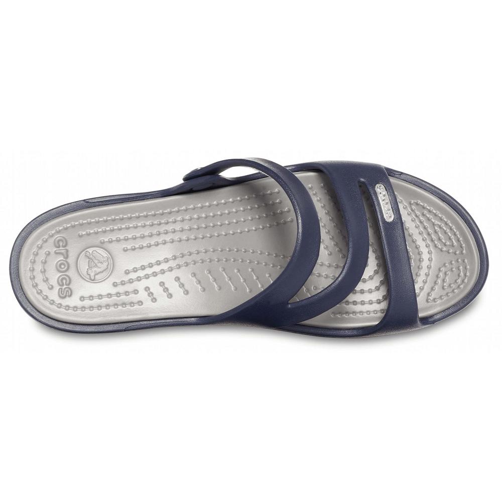 Crocs Patricia Women Slides Navy | RQPLGH364
