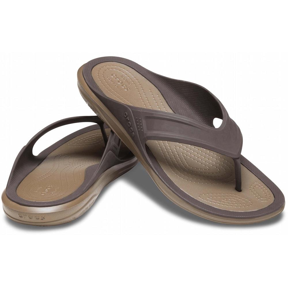 Crocs Swiftwater™ Wave Men Flip Flops Khaki | SHZWPL238