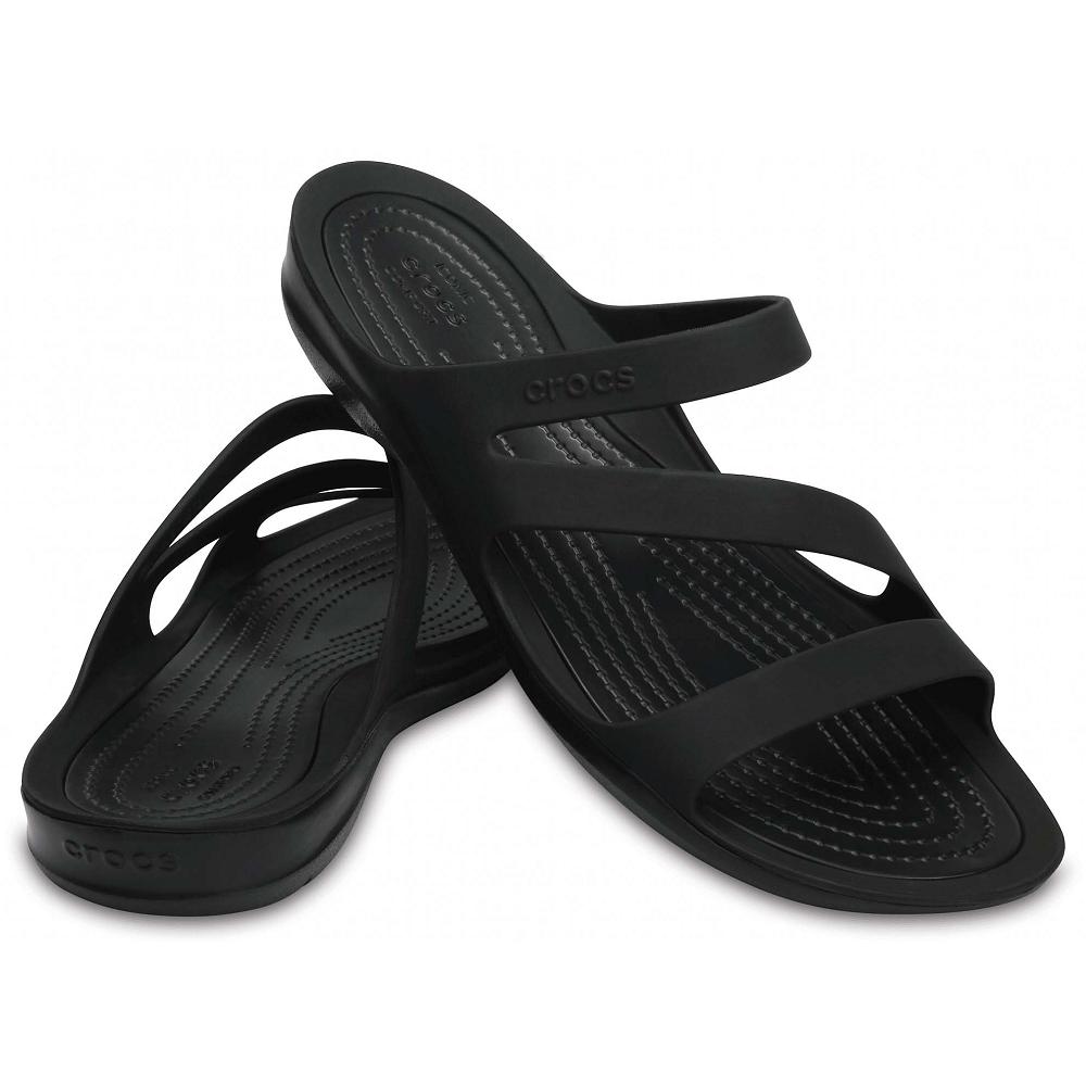 Crocs Swiftwater™ Women Slides Black | MQRHVW698