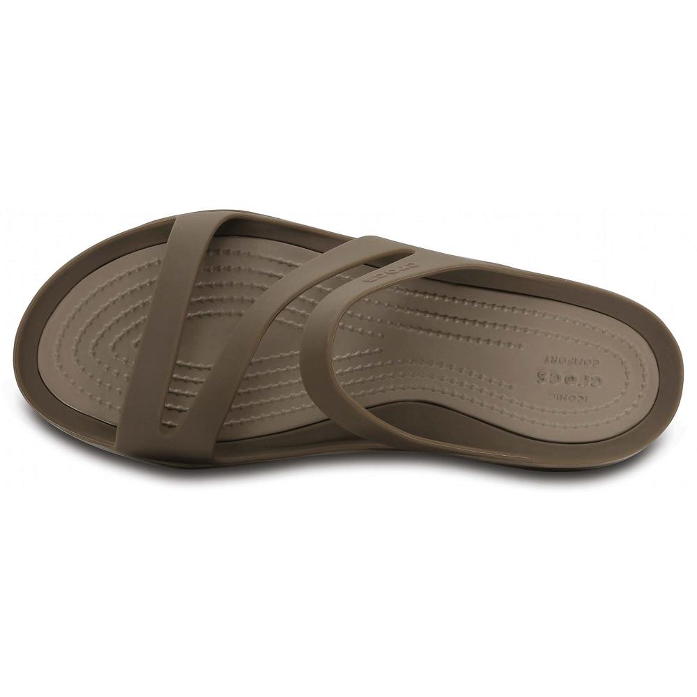 Crocs Swiftwater™ Women Slides Khaki | MHCVAD832