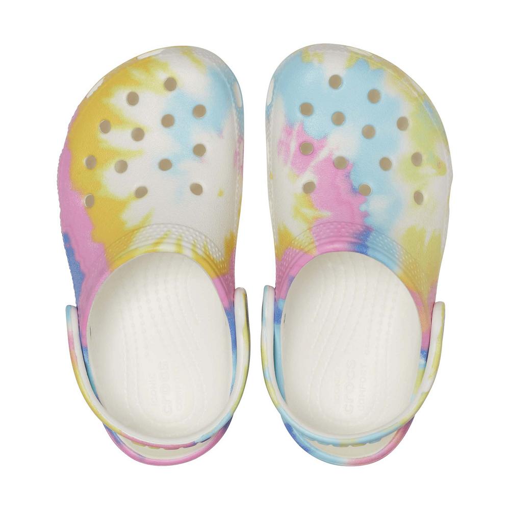 Crocs Toddler Classic TieNew Zealand -Dye Graphic Kids' Clogs White / Multicolor | OIWCRD103