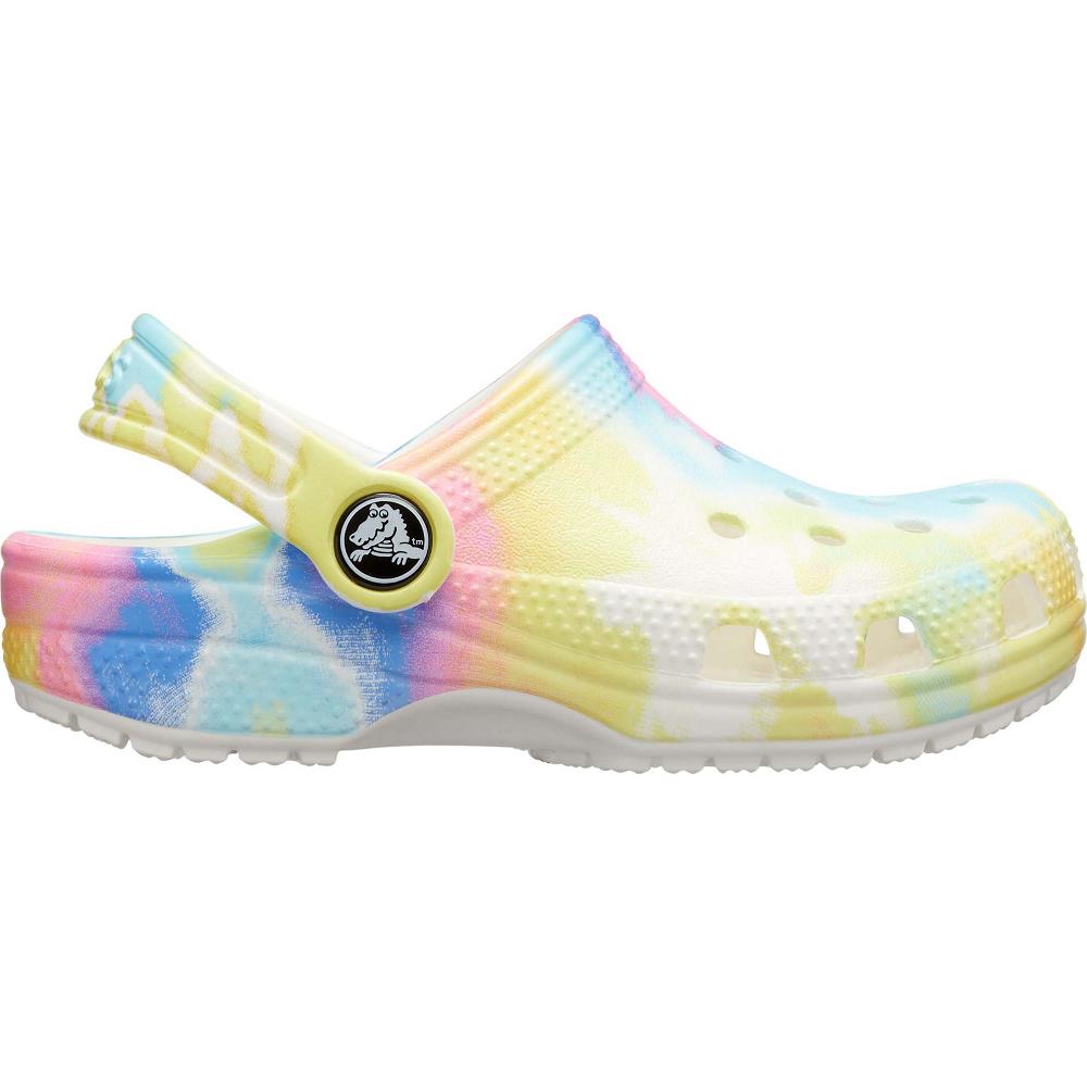 Crocs Toddler Classic TieNew Zealand -Dye Graphic Kids' Clogs White / Multicolor | OIWCRD103