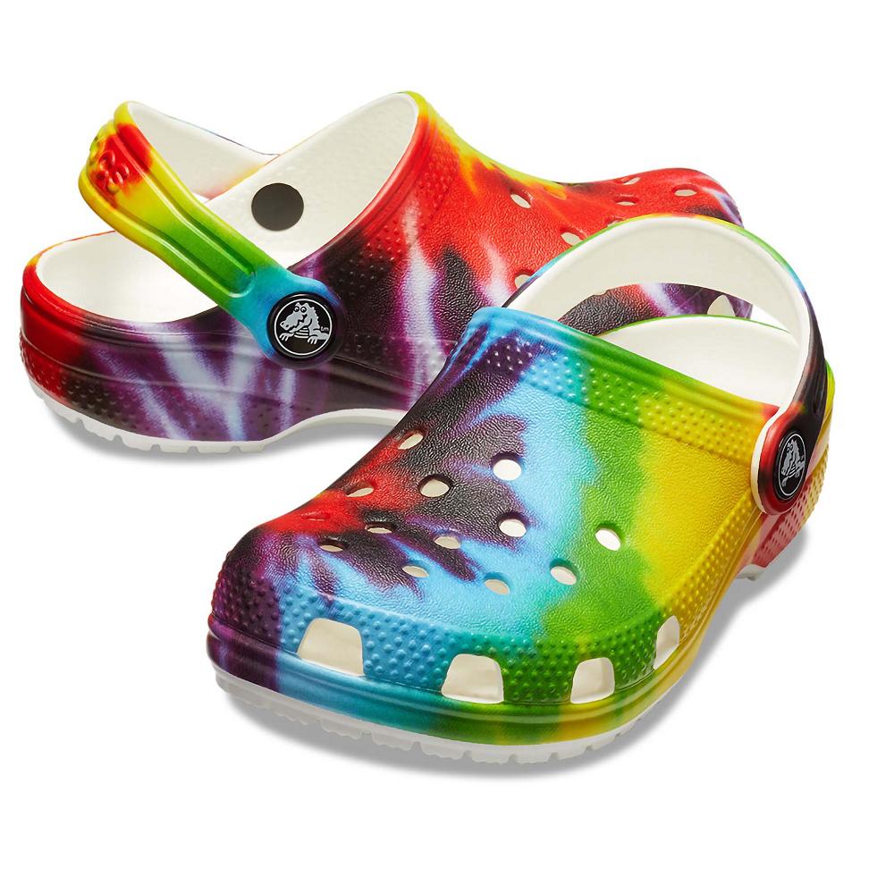 Crocs Toddler Classic TieNew Zealand -Dye Graphic Kids' Clogs Multicolor / Red | ABHMVY875