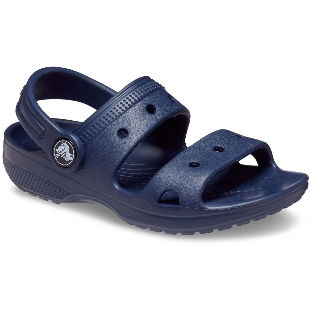 Crocs Toddlers\' Classic Kids\' Sandals Navy | WOMFUH305