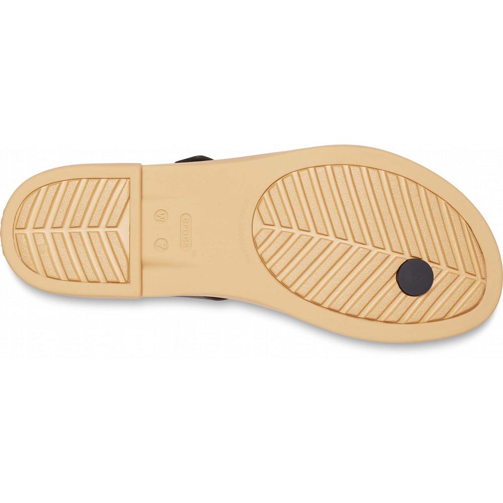 Crocs Tulum Toe Post Women Sandals Black | HRZUSA451