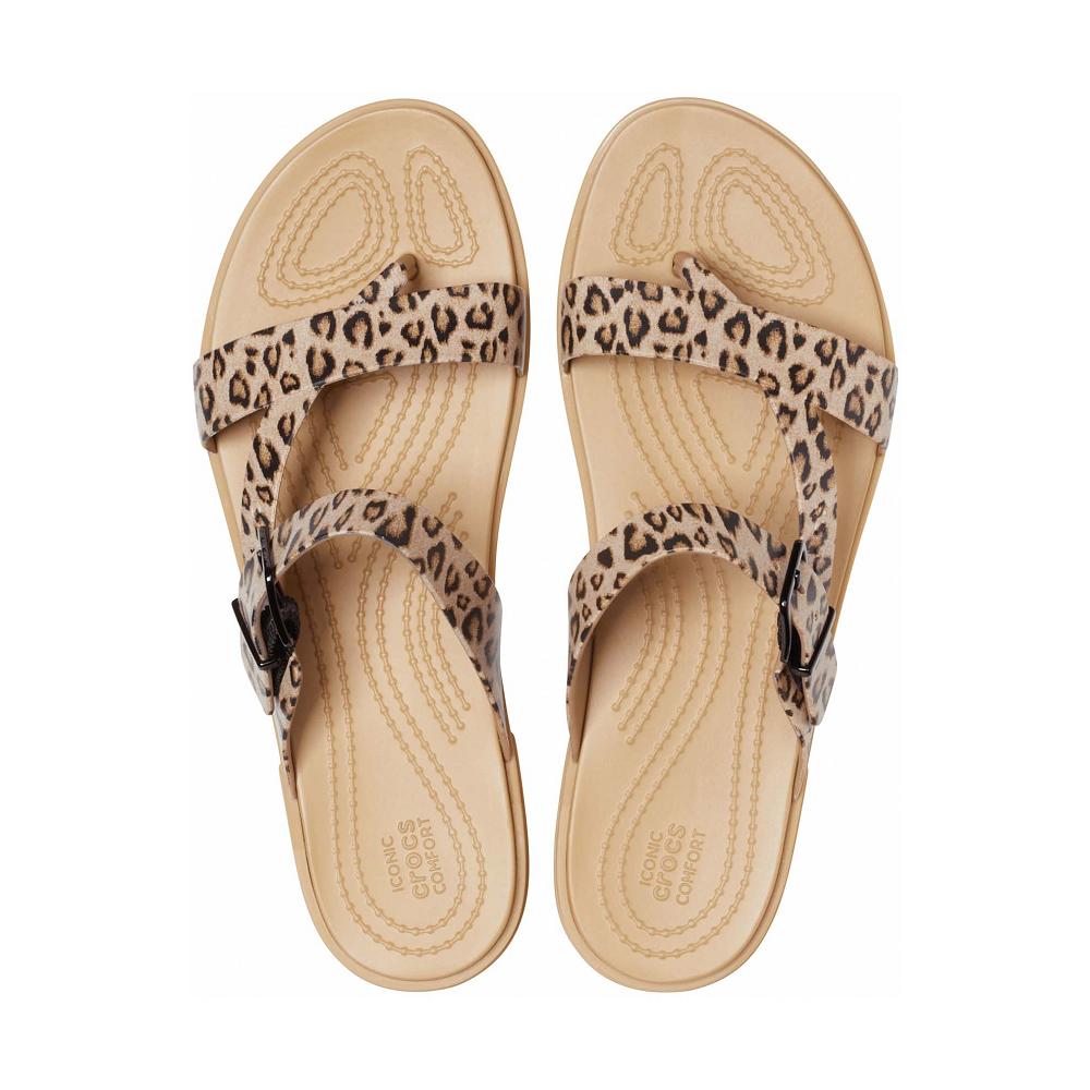 Crocs Tulum Toe Post Women Sandals Brown | RIFKCA436