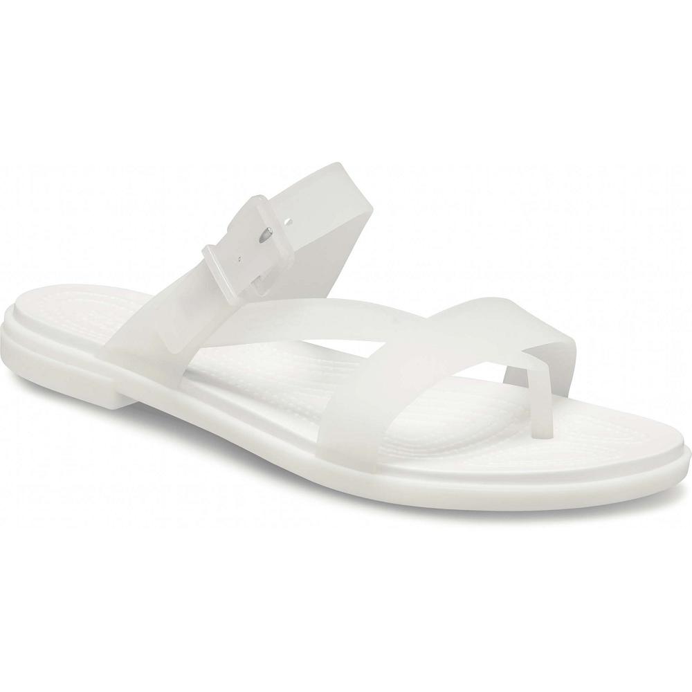 Crocs Tulum Translucent Toe Post Women Sandals White | FGQESW130