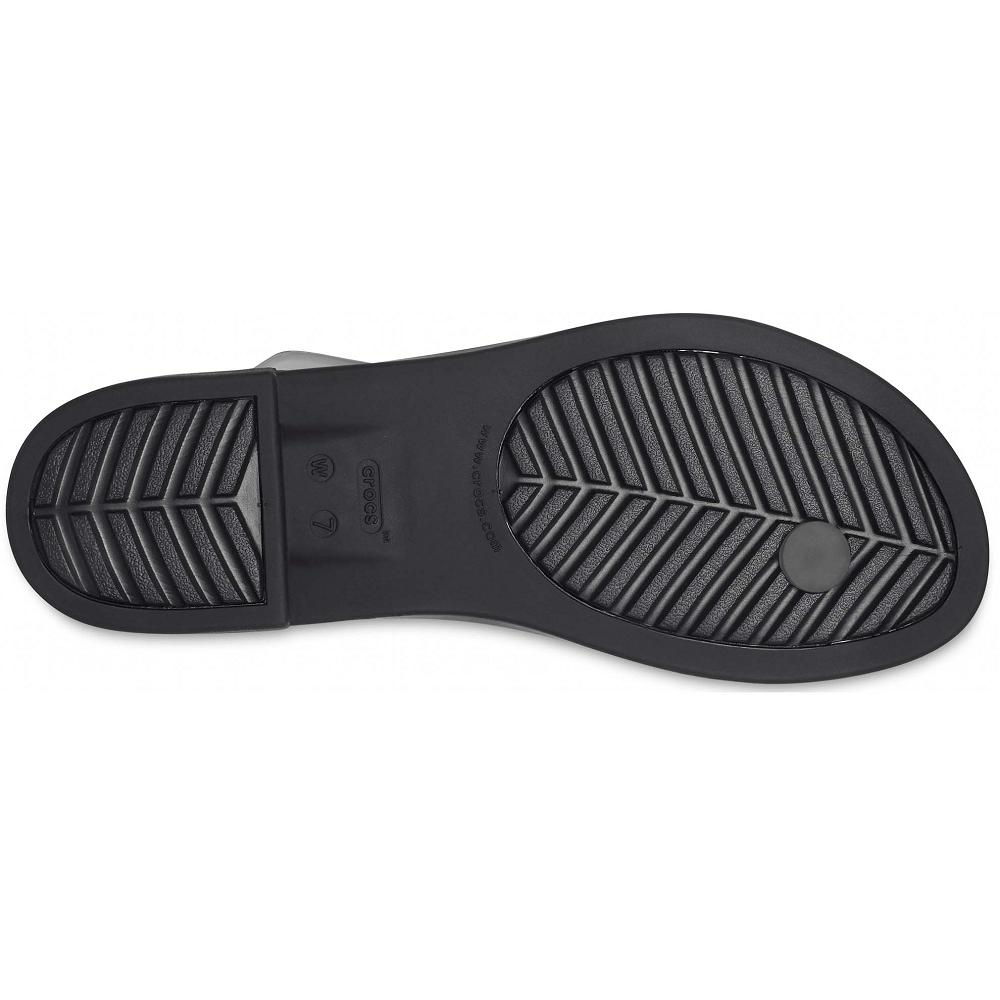Crocs Tulum Translucent Toe Post Women Sandals Black | KZECVL578