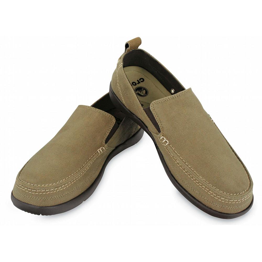 Crocs Walu SlipNew Zealand -On Men Loafers Olive | CPNMLZ524